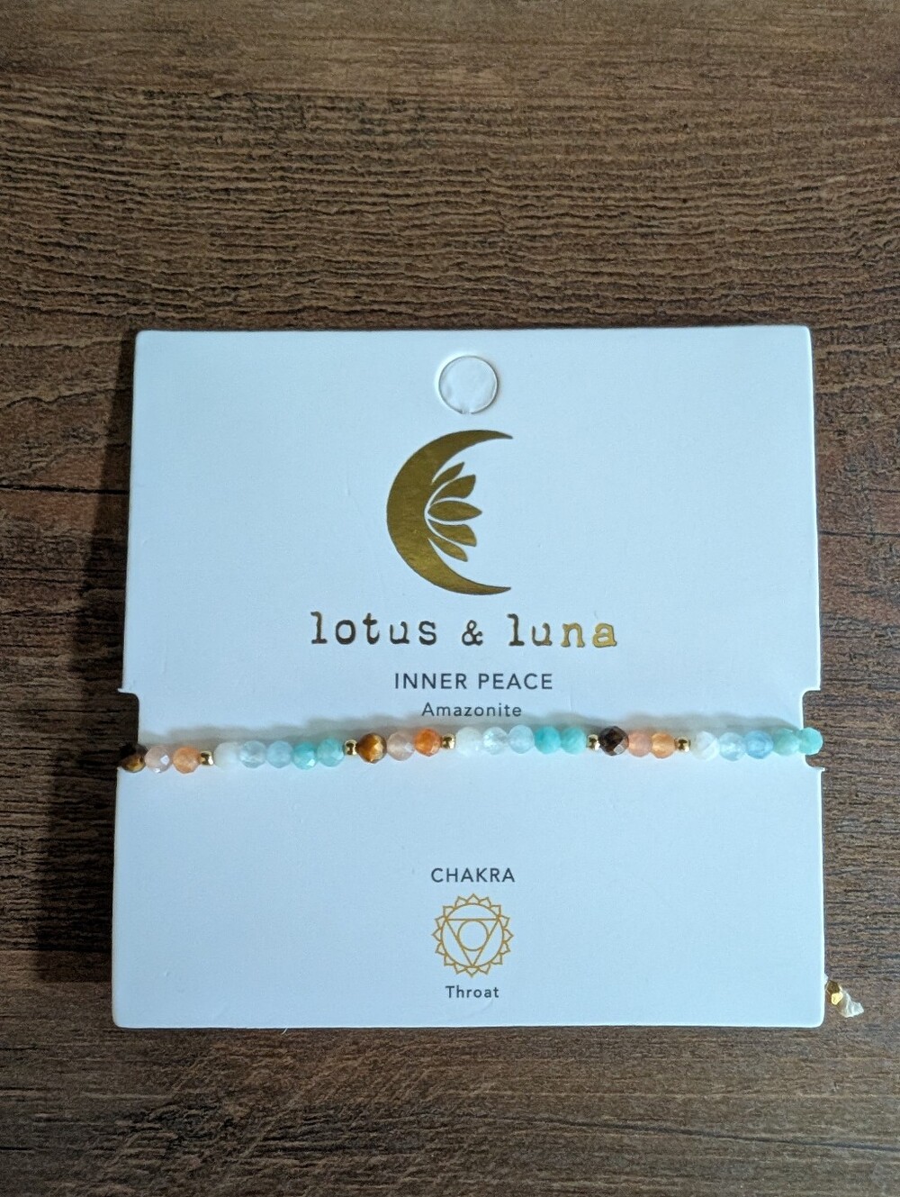 NWT Lotus And Luna Inner Peace Healing Stone Accent Bracelet